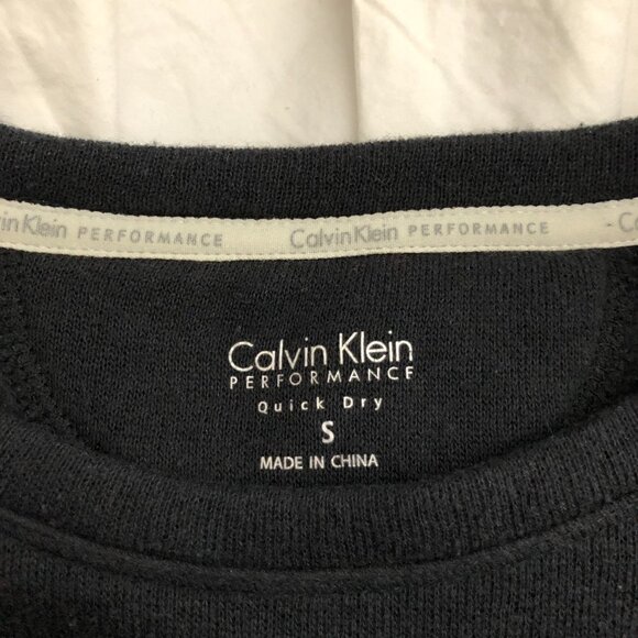 CALVIN Klein Performance Quick Dry Black Sweatshirt w/ White Ruffle - Size Small - Picture 4 of 5